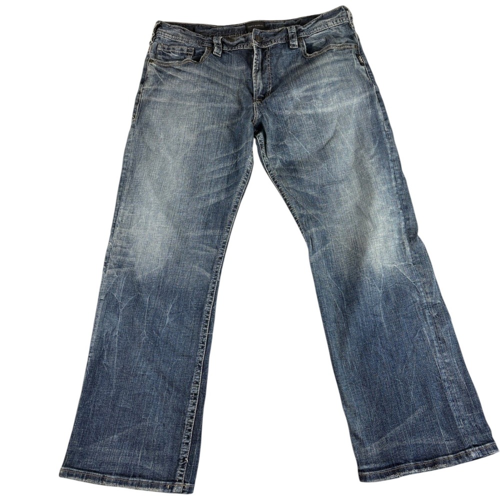 Silver Jeans Co. Gordie Jeans Mens 38x32 Blue Denim Rugged Relaxed Straight Leg